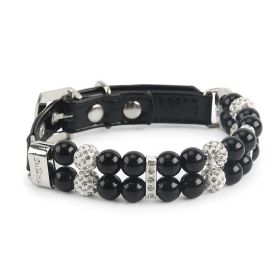 Pet Supplies Pearl Collar Traction Rope (Color: Black, size: S)
